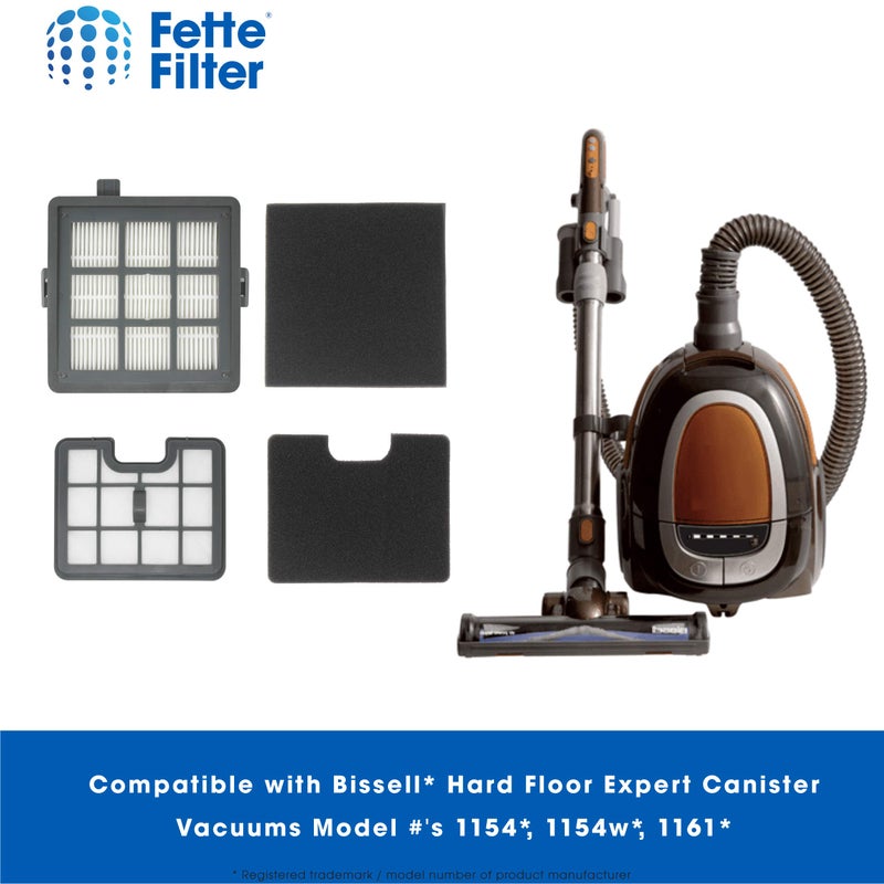 Fette Filter - Filter Set Compatible with Bissell Hard Floor Expert Canister Vacuum Series 1154 & 1161 Contains- 1 PreMotor 1 Sponge 1 Post Motor 1 Foam Part #s 1602084, 1602085, 1602086, 1602094. - Image 4